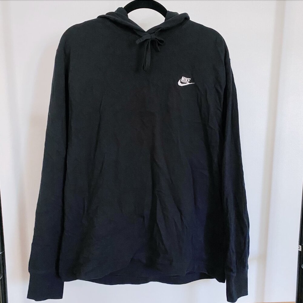 Nike Black Cotton Hooded Sweatshirt